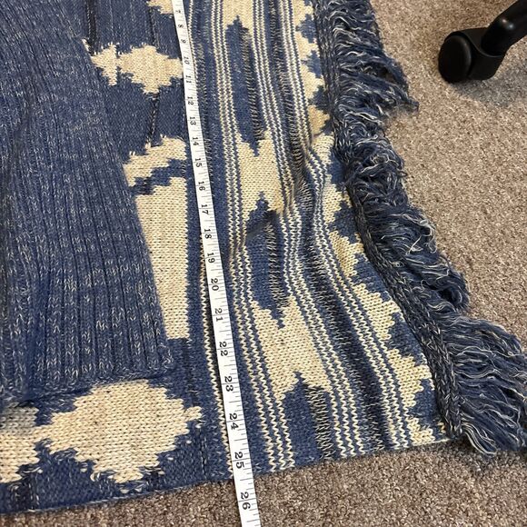 Polo Ralph Lauren Aztec Wool Linen blend Fringe Shrug Cardigan Sweater PL- NWT - Picture 5 of 9